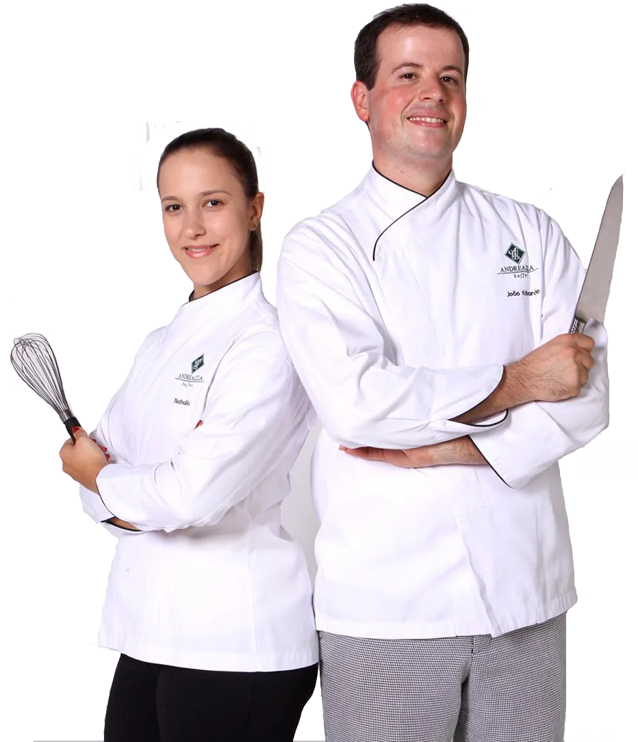 Chefes Nathália e João Eduardo do Buffet Andreazza